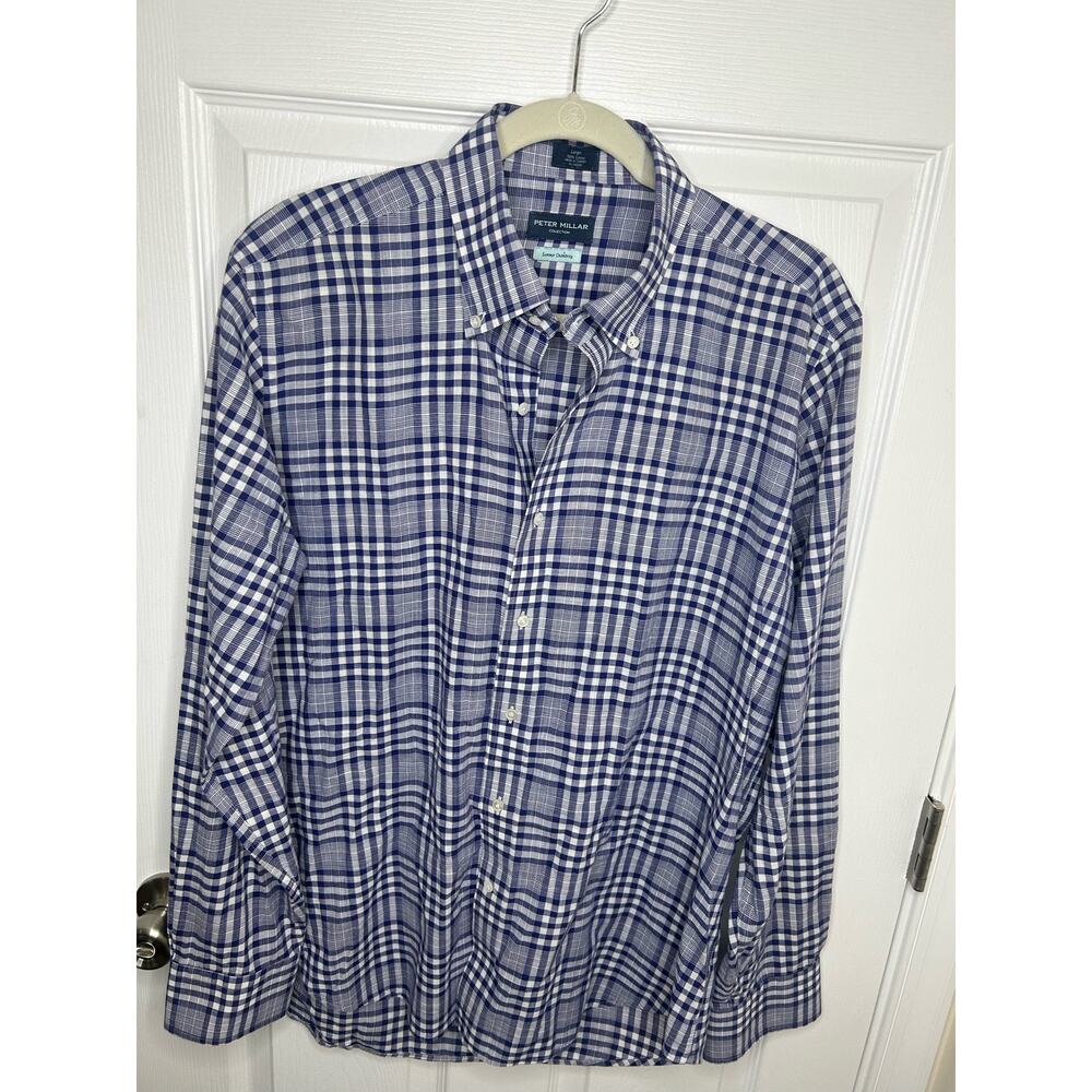 Peter Millar Size Large Summer Chambray 100% Cotton Vintage